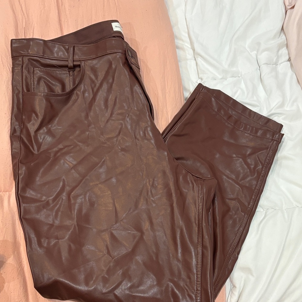 Abercrombie & Fitch Women's Brown Leather Pants